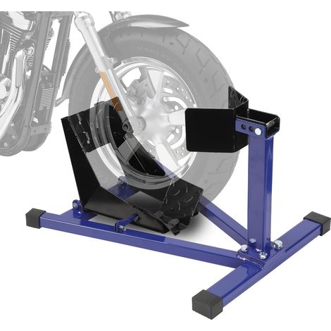 Support de montage, pince de roue avant de moto, support de moto, convient pour pneus de 17 à 21 pouces, rail d'aide au chargement, bleu, 1 pièce (1/5)