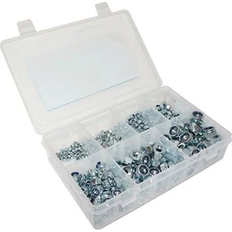 Tuercas p2r nylstop surtido M3 M12 320 piezas acero