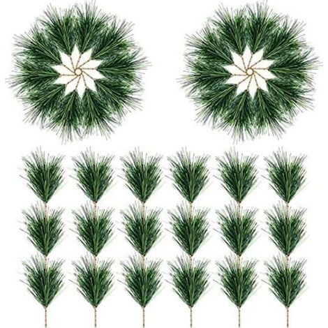 Aiguilles pin artificielles lot 30, déco Noël couronne (1/5)