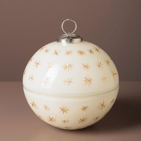 Bougie Boule étoilée 3 Mèches Verre 12cm (1/4)