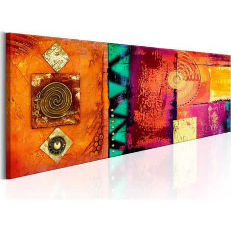 Quadro - Orange Abstraction - 120x40 (1/4)