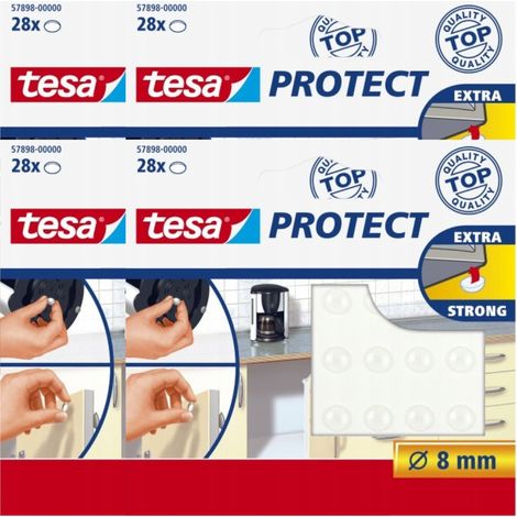 Almohadillas insonorizantes Tesa, topes de silicona autoadhesivos de 8 mm, 28 unidades x 4 (1/4)