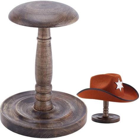 Hutständer aus Holz, Tischständer für Kappen, Perückenhalter, Cowboyhuthalter, Vintage-Kuppelständer für Einzelhändler, Kappenvitrine, 16,5 x 22,3 cm