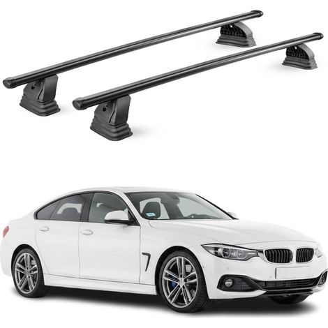 OMAC Stahl Dachträger Querträger Bmw 4er Gran Coupè F36 2014-2020 – TÜV / DIN 75302:2019 – Abschließbar – Max. 75 kg – 2 Stangen – Schwarz (1/5)