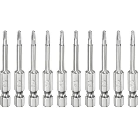 10Pcs T10 Embout Tournevis Torx 1/4" Hex Shank Longueur 2" (50mm) (1/5)