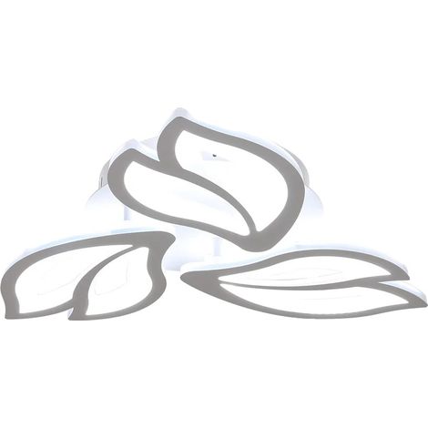 Lámpara de techo, diseño moderno en forma de pétalo, iluminación brillante, blanco frío 6500K, M (1/5)