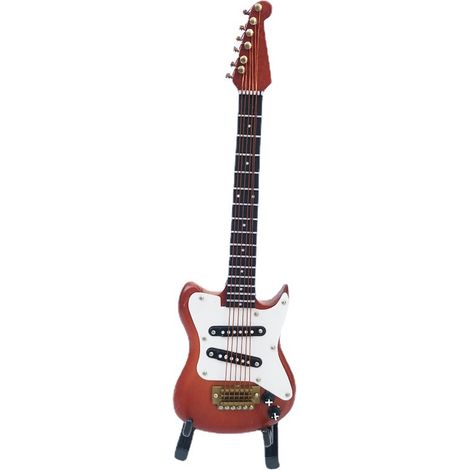 Guitare électrique Miniature 1/6 en bois avec support, 1 pièce(rouge) (1/4)