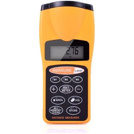 Multifunktionaler LCD-Ultraschall-Entfernungsmesser mit Laserpointer für den Heimgebrauch, digitaler Entfernungsmesser (1/5)