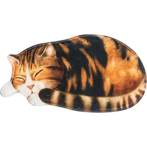 Tapis De Sol - Chat Endormi - Antidérapant - En Polyester - Pour Chambre Salle De Bain Cuisine - 40 X 76 Cm (1/5)