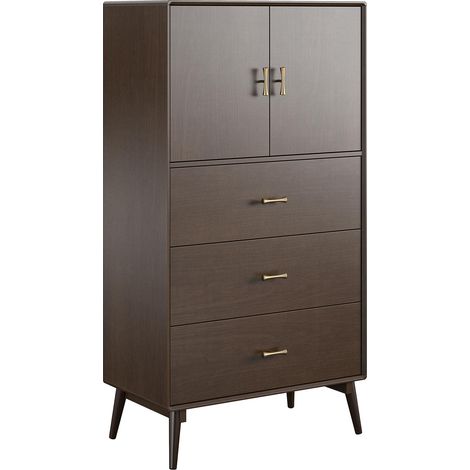 Brittany-Commode à 3 tiroirs en MDF noyer (1/5)