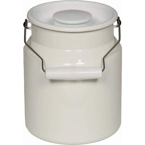 Riess Milch Suppe Tragkanne mit Deckel 2 Liter Emaille Classic Weiss (1/5)