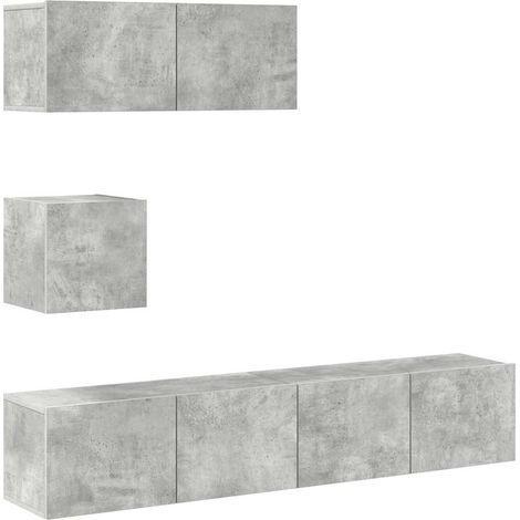 Maison Exclusive - 4-tlg. TV-Schrank-Set Betongrau Holzwerkstoff