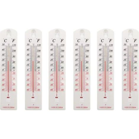 6 pcs - thermomètre mural intérieur ou extérieur - thermomètre d'élevage à grande remise (1/5)