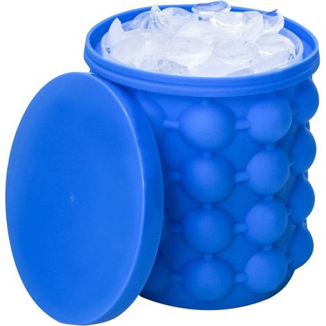 1 Moule à glaçons, Bac à glaçons silicone, Rond, 2 en 1, Portable, Pour café glacé, Camping (1/5)
