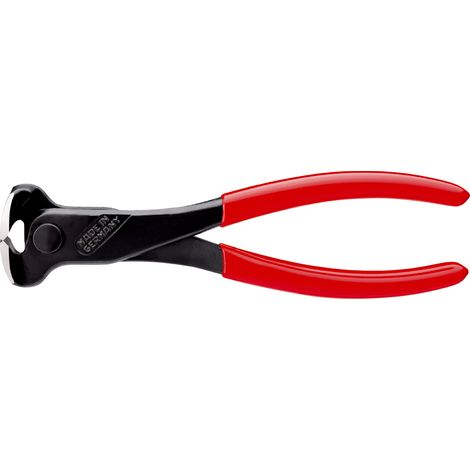 KNIPEX 68 01 180 Tronchese per meccanica con tagliente frontale rivestiti in resina sintetica atramentata nera 180 mm