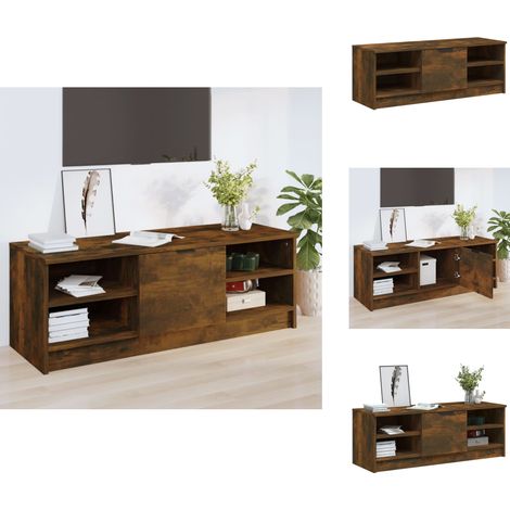 TV-Schrank Räuchereiche 102x35,5x36,5 cm Holzwerkstoff - TV Schrank - Holzscherz - Fernsehtisch - Rauchereiche Möbel - Wohnzimmerschränke (1/5)