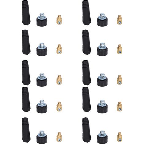 Lot de 10 connecteurs rapides pour poste à souder TIG, fiche et prise adaptateur 10-25 mm², style UE (1/5)