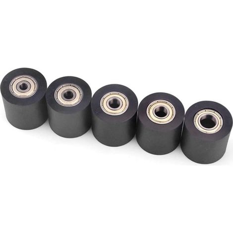Rouleau de guidage noir - 1 pièce - PU polyuréthane - Roulement silencieux diamètre 30mm - Pour portes coulissantes et métal - Alésage 8mm (1/2)