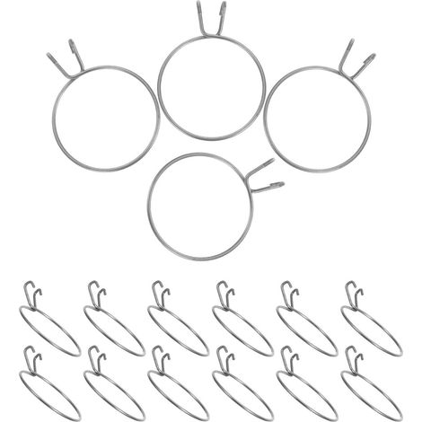 16 Pièces Crochet de Fixation en Acier Inoxydable Argenté pour Bouteille d'eau D'oiseau, Installation Sécurisée et Facile, Adapté aux Colliers de 60-65 Mm