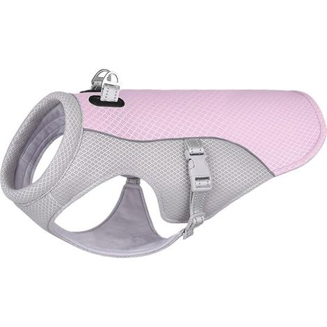 Chaleco refrescante para perros (verde, XXXL), Con anilla en D ajustable, Abrigo de malla transpirable para perros, Protección UV, paseos, caza (1/5)
