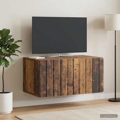 vidaXL Wall-Mounted TV Cabinet 59.5 x 41 x 30 cm Old Wood (1/5)