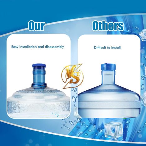 Seau d'eau d'un gallon avec couvercle à pression, bouteilles d'eau réutilisables en silicone anti-fuite, couvercle étanche (1/5)