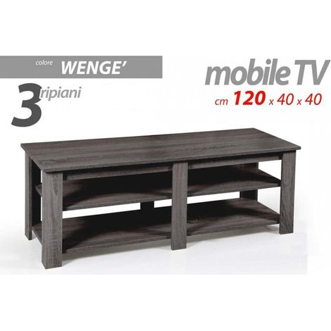 Mueble para TV bajo para sala de estar cm 120x 40 x 40 h gris