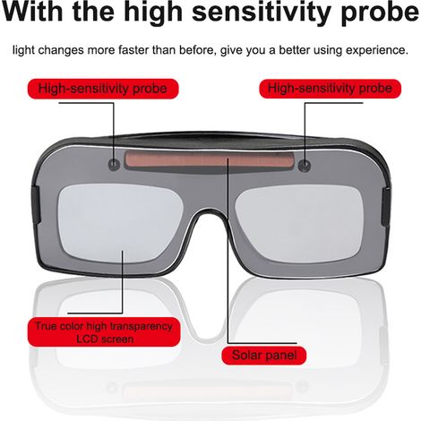 [JAMAIS UTILISÉ]Lunettes de soudage à éclairage variable automatique, protections anti-éblouissement, lunettes de soudage professionnelles, outils de soudage pour soudeurs utilitaires (1/2)