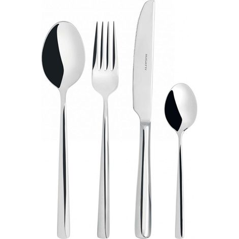 Set posate 24 pezzi in scatola regalo con finestra Metropolis Acciaio Lucido Bugatti