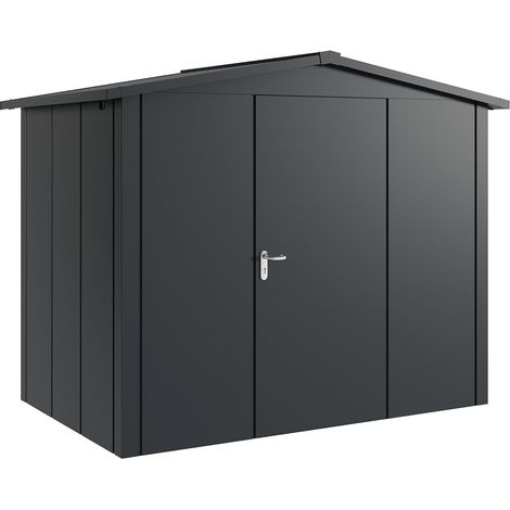 Hörmann Metall-Gerätehaus "Juno" mit Satteldach, JSD8 - Design, 262 x 166 cm (B x T), anthrazit, 1-flüglige Tür, Anschlag rechts (1/5)