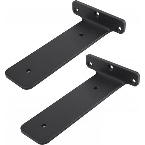 piezas, Marco de soporte, Marco de soporte, Soporte de pared, Soportes metálicos para estantes, Soporte de acero inoxidable, Negro, 150 mm (1/5)