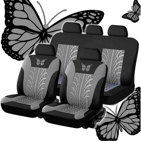 Autositzbezug, Universelles Sitzbezug-Set, Grau, für Vorder- und Rücksitze (1/5)