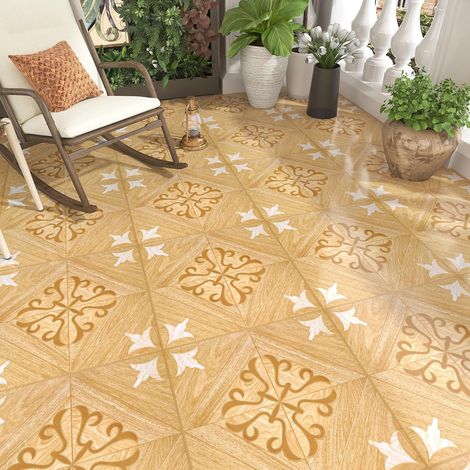 Piastrelle Autoadesive PVC 12 Pezzi 30x30 cm Gialle (1/5)