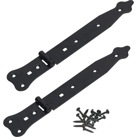 Lot de 2 charnières de portail étroites - 270 mm - Charnière de porte élégante (1/5)
