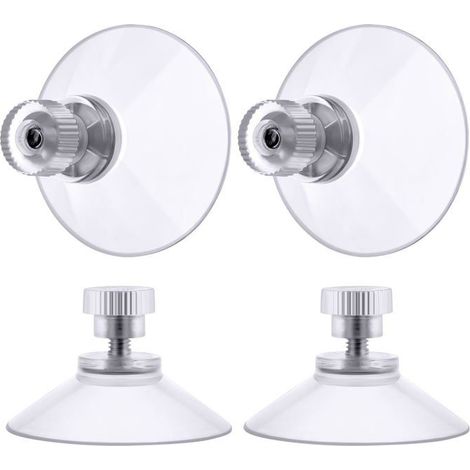 Ventouses à visser transparentes de 50 mm - Lot de 4 avec écrou moleté et fixation en PVC résistant (1/5)