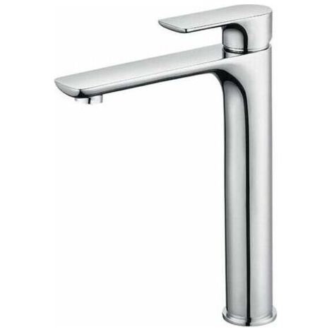 Mitigeur Lavabo Design à Bec Haut Grand Robinet Salle de Bain Chromé avec Mousseur Démontable Robinet de Lavabo en Laition Robinet haut salle bain MSBD (1/5)