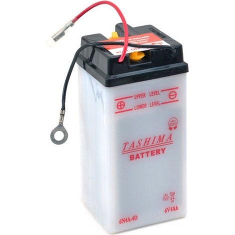 Batterie Plomb Tashima 6v, 4a. L: 61, L: 57, H:131mm, + à Droite Pour Motos. (livrée Sans Acide). - Batterie à Mettre En Acide A