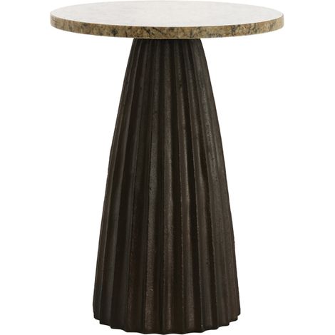 Mesa auxiliar naranja de piedra robusta Light & Living Obidos (1/4)