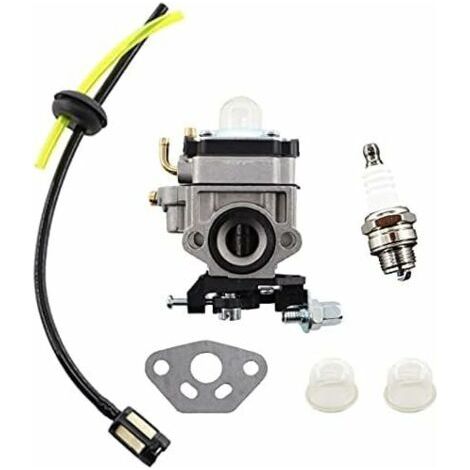 Carburateur 11mm avec filtre à essence et bougie d'allumage – Compatible débroussailleuses AL-KO BC410 BC4535 BC4125 – Moteur 22cc à 36cc