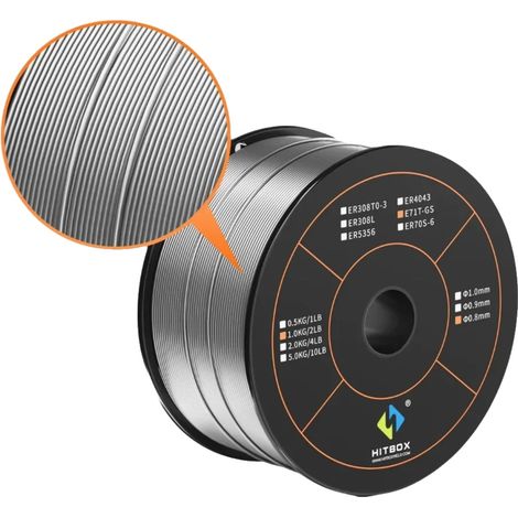 Alambre tubular, 0,8 mm de diámetro, 1 kg de peso, E71T GS, 0,8 mm (1/5)