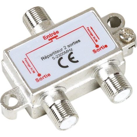 HDSAT REPARTITEUR ANTENNE TV ou SAT 1 ENTREE 2 SORTIES 5-2300 MHz