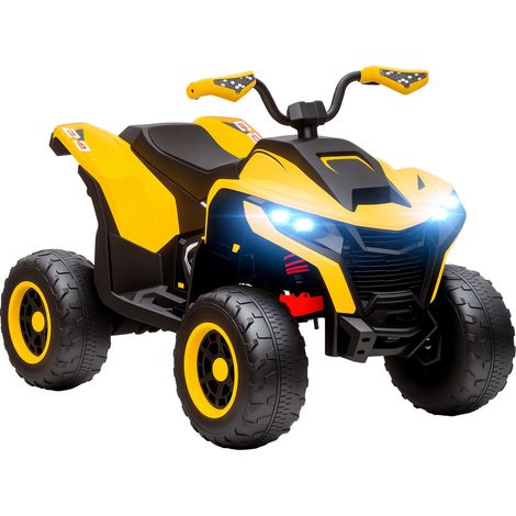 AIYAPLAY Elektro Quad für Kinder 12V Elektro Kinderquad mit 2 Motor, 3-6km/h Kinder Quad mit Federung, LED-Leuchte, Kinderauto mit USB, Musik für 3-8 Jahre, Gelb (1/5)