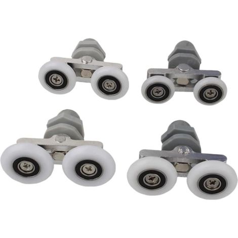 Lot de 4 roulettes doubles pour portes incurvées 25 mm de diamètre (1/5)