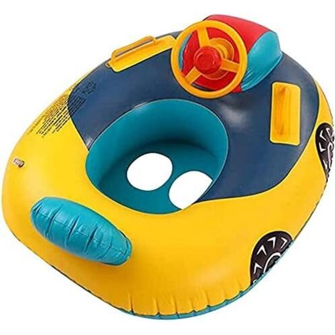 Bateau gonflable pour enfants, en forme de voiture, pour la baignade, support récréatif pour une utilisation supervisée dans l'eau.-AquaForge (1/5)