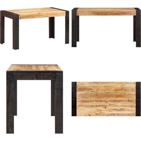 Table de salle à manger 140x70x76 cm Bois de manguier brut - Bois de manguier brut - Table en bois massif (1/5)