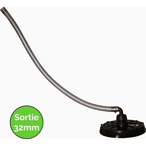 Kit collecteur - Couvercle de cuve 1000L Diamètre 220 mm - Sortie Ø32 mm - 1 m