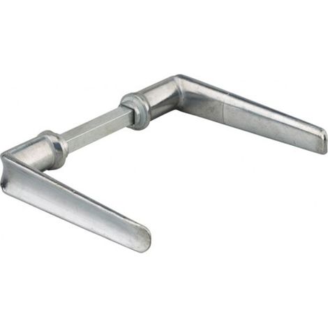 Paire de béquilles Alsace pour porte, carré 8mm, 2 portées, argent - (1/2)