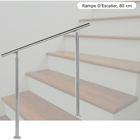 Rampe D'Escalier, Main Courante, Sur Pied, 80 cm, Acier Inoxydable (1/5)