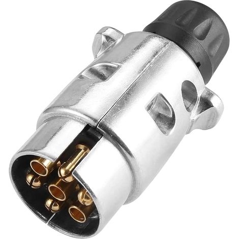 Prise de Remorque Mâle 7 Broches Métal, Connecteur Electrique 7 Broches Etanche pour Remorque 12V (1/5)