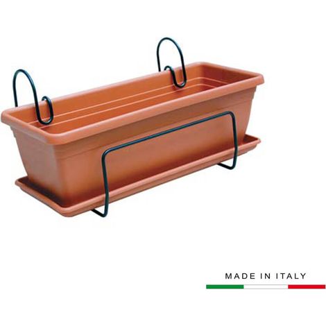 Cassetta + sottocassetta iris + balconiera ics Polipropilene terracotta cm 40x20 h.cm 16 (1/2)